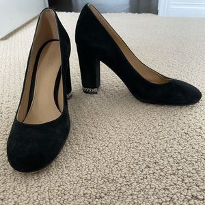 Michael Kors suede block heel pumps